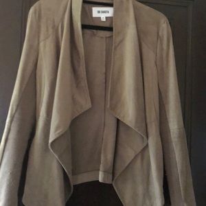 BB Dakota Faux Suede Drape Front Jacket M